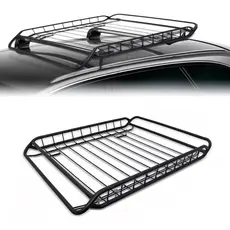 Bagageiro de Teto de Carro p/ Até 45 Kg Universal de Aço 100cm x 80cm Maleiro Mala Gradeado Viagem