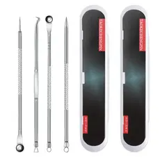 Kit 8 Pçs Acne Espinha Extrator De Cravos Profissional Removedor Ponta Dupla Pinça Extrator Agulha	