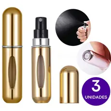 Kit 3 Frasco Porta Perfume Para Viagem Mini 5ml Portátil Bolsa Mochila
