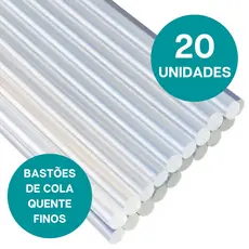 Kit 20 Unidades Bastão Cola Quente Branca Refil Para Pistola De Cola
