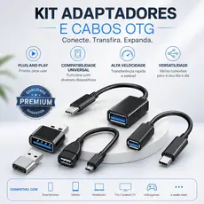 Cabo Adaptador Otg Usb Micro Usb Usb-C Pendrive 2.0 3.0 Celular - Escolha Seu Kit