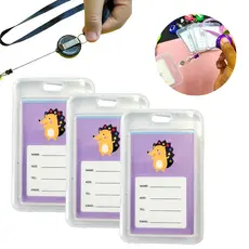 Kit 3 Uni Suporte Para Crachá Com Cordão E Roller Clipe Retrátil