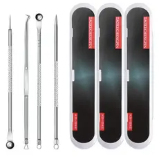 Kit 12 Pçs Acne Espinha Extrator De Cravos Profissional Removedor Ponta Dupla Pinça Extrator Agulha	