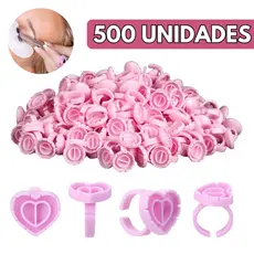Kit Anel Batoque Descartável Cola Alongamento Cílios Sobrancelha Henna - Escolha Seu Kit