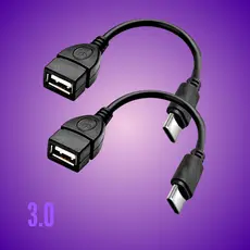 Kit C/ 2 Cabo Adaptador Otg Tipo C Mouse Teclado Pen Drive