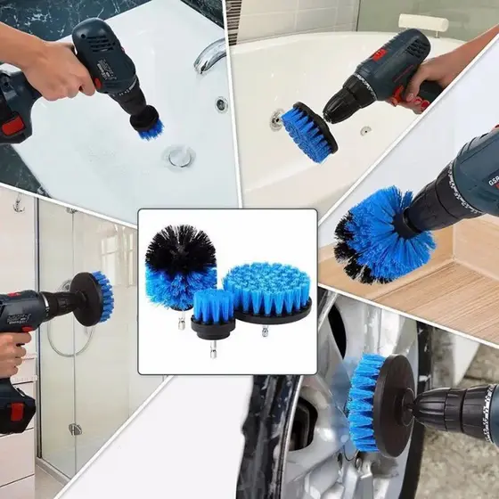 Kit Para Limpeza Pesada 03 Escova Rotativa Para Parafusadeira Furadeira