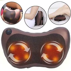 Massageador 8 Bolas Shiatsu Lombar Pescoço Veicular e Casa Almofada Lombar Pescoço Pés