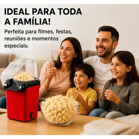 Pipoqueira Elétrica 110V Ar Quente Sem Óleo Máquina De Fazer Pipoca Profissional Rápida