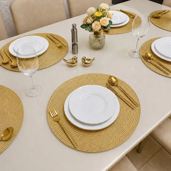 Jogo Americano Redondo Kit 2/4/6 Impermeável Mesa Posta Design Elegante Lavável Decoração