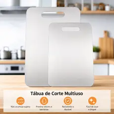 Tábua De Corte Aço Inoxidável 304 Antibacteriana Antimofo Para Cozinha À Prova De Mofo
