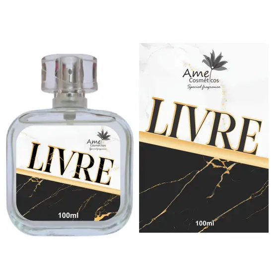 Perfume Livre Feminino Amei Cosméticos Alta Fixação 33% de Essência Importada EDP