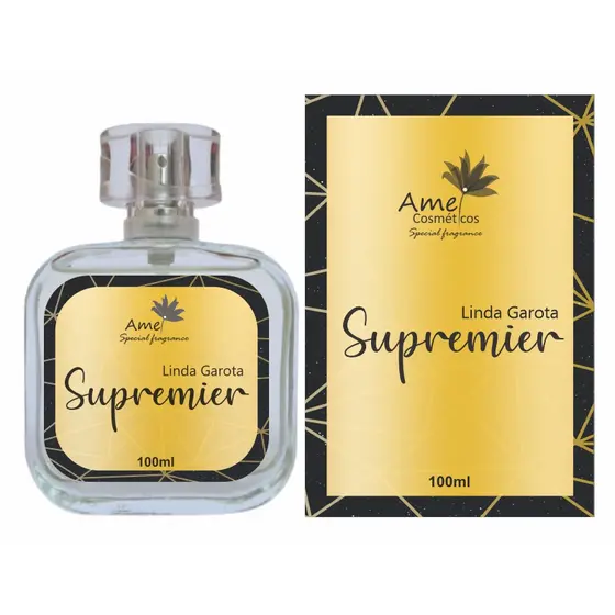 Perfume Linda Garota Supremier Feminino Amei Cosméticos Alta Fixação 33% de Essência Importada EDP