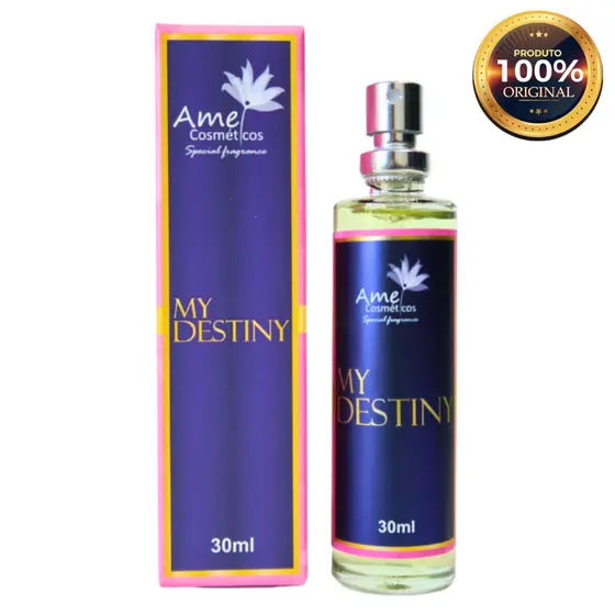 My Destiny Perfume Feminino Amei Cosméticos 30ml Alta Fixação Essência Importada Parfum