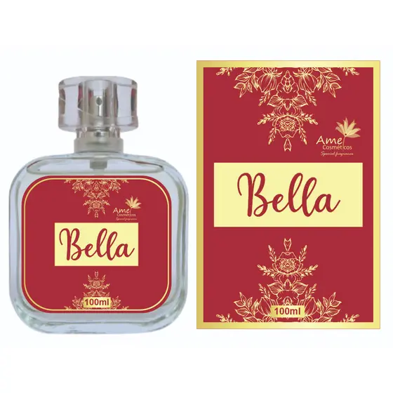 Perfume Bella Feminino Amei Cosmeticos Alta Fixação 33% de Essência Importada