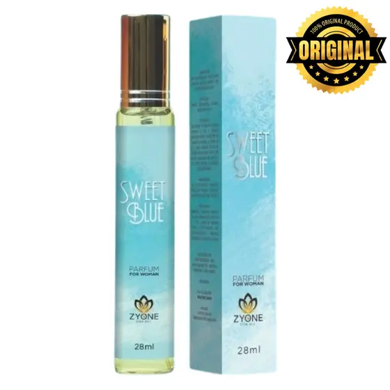 Sweet Blue Zyone Cosméticos Feminino Parfum 28ml Alta Fixação Essência Premium