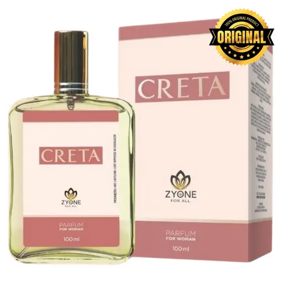 Creta Zyone Cosméticos Feminino Parfum 100ml Alta Fixação 25% Essência Premium