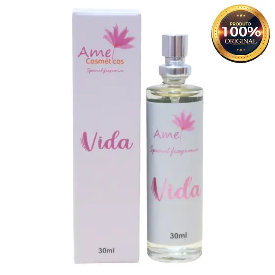 Vida Perfume Feminino Amei Cosméticos 30ml Alta Fixação Essência Importada Parfum