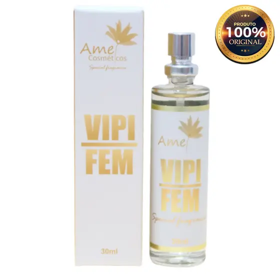 Vipi Fem Perfume Feminino Amei Cosméticos 30ml Alta Fixação Essência Importada Parfum