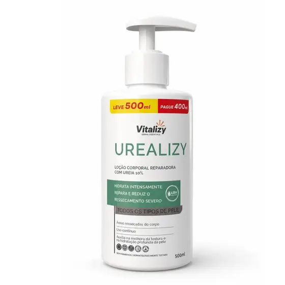 Loção Hidratante Ureia 10% 500ml Todos os Tipos de Pele Corporal Ultra Hidratação Vitalizy