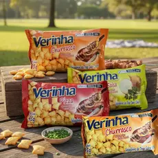 Kit Salgadinhos Snacks Verinha Sabores: Pizza Cebola & Salsa  Churrasco Festa criança Kit 20/10 un
