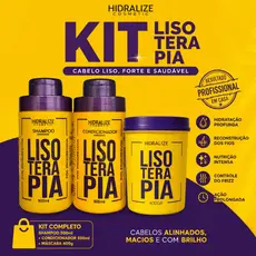 Shampoo + Condicionador Lisoterapia 500ml + Mascara Hidralize -Pós Progressiva Hidratação