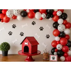Casinha P Vermelha Cachorro Centro de Mesa Decoração de Festa Patrulha Canina Aniversário Infantil Quart