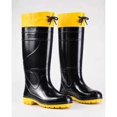 Bota De Pvc Aqua Preta C/ Polaina Forrada Extra Longa Innpro
