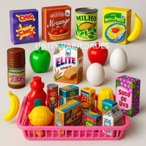 Kit Brinquedos Infantil Menina Menino 13 Pçs Comidinhas Brinquedo Mercadinho Cozinha Infantil