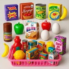 Kit Brinquedos Infantil Menina Menino 13 Pçs Comidinhas Brinquedo Mercadinho Cozinha Infantil