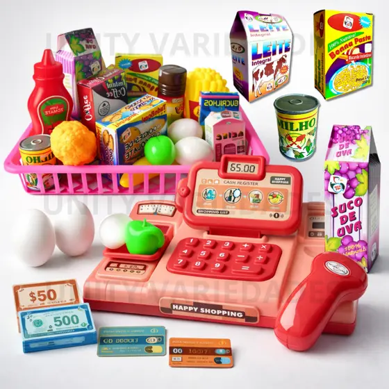 Kit Brinquedos de Menino Comidinha de Brinquedo Infantil Menina Caixa Registradora Cozinha Infantil