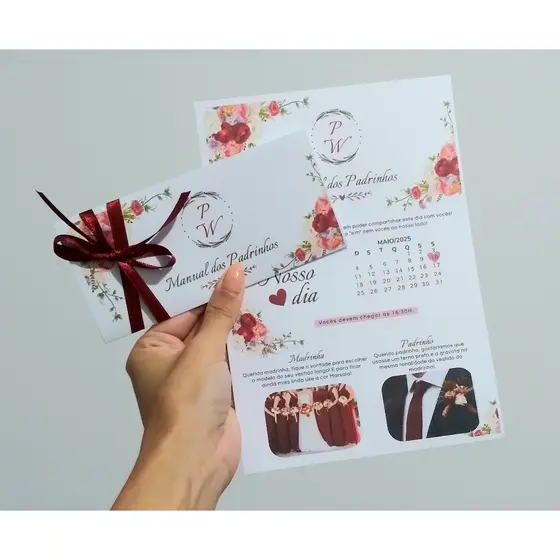 Manual dos padrinhos mini VÁRIAS CORES