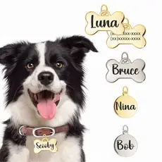 Placa de Identificação Pet Plaquinha Pingente personalizado Cachorro Cão Gato