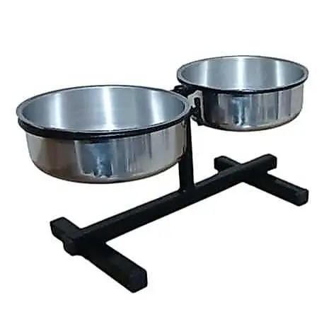 Comedouro ou Bebedouro Duplo Ajustavel Pet Para Cachorros e Gatos (4 Tamanhos Diferentes)