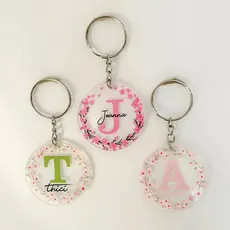 Kit 10 Chaveiro Em Acrílico Personalizado Com Seu Nome E A Inicial