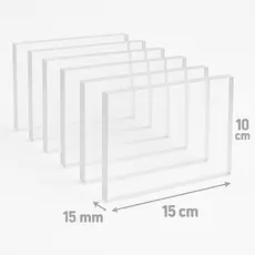 Kit 3 Chapa Placa De Acrílico 15mm 10x15 cm Cristal Polido Para Personalização