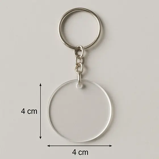 Kit 50 Chaveiros Acrílico 4cm com Argola