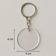 Kit 50 Chaveiros Acrílico 4cm com Argola