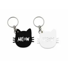 Kit 50 Chaveiro Gatinho Meow Acrílico Vazado Fofo Presente