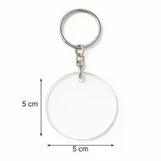 Kit 100 Chaveiros Transparentes 5cm Com Argola