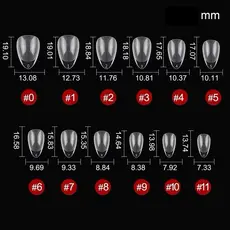 Kit 120pcs Pontas De Unhas Em Gel , Postiças Extra Curtas Pré-Formato , Prensa XXS De Vários Tamanhos  Helen Color