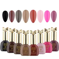 Kit 6 Esmaltes Helen Color 3 Em 1 Top Coat Base Uv/led - 60ml
