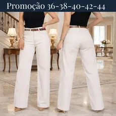 Calça Wide Leg  Feminina Jeans  Premium moda Blogueirinha calça de shopping