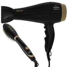 GA.MA ITALY Kit Secador Gold Ion e Escova Alisadora Gold Ion