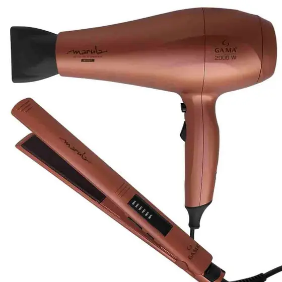 GA.MA ITALY Kit Prancha Led E Secador De Cabelo Marula Bivolt