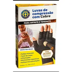 Luvas De Compressão Com Cobre (Original), Para Tratamento Artrite, Tendinite e Alívio Das Dores Não Mão Caixa Com 1 Par