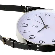 Lindo Relógio De Parede Redondo Com Alça em Courino Design Inovador - 30 cm