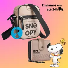 KIT Bolsa + Carteira Feminina Snoopy
