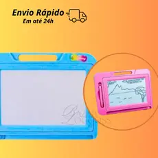 Lousa Mágica Infantil Com Caneta Quadro Desenhar Escrever Brinquedo Educativo Cores Variadas