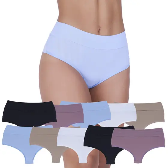 Kit 10 Calcinhas Super Conforto Fio Duplo Cós Duplo Fio Dental Tanga Microfibra