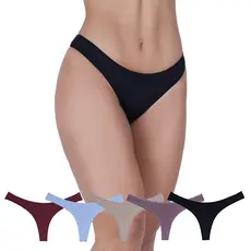 Kit Calcinha Feminina 5 Peças Fio Dental Tanga Microfibra